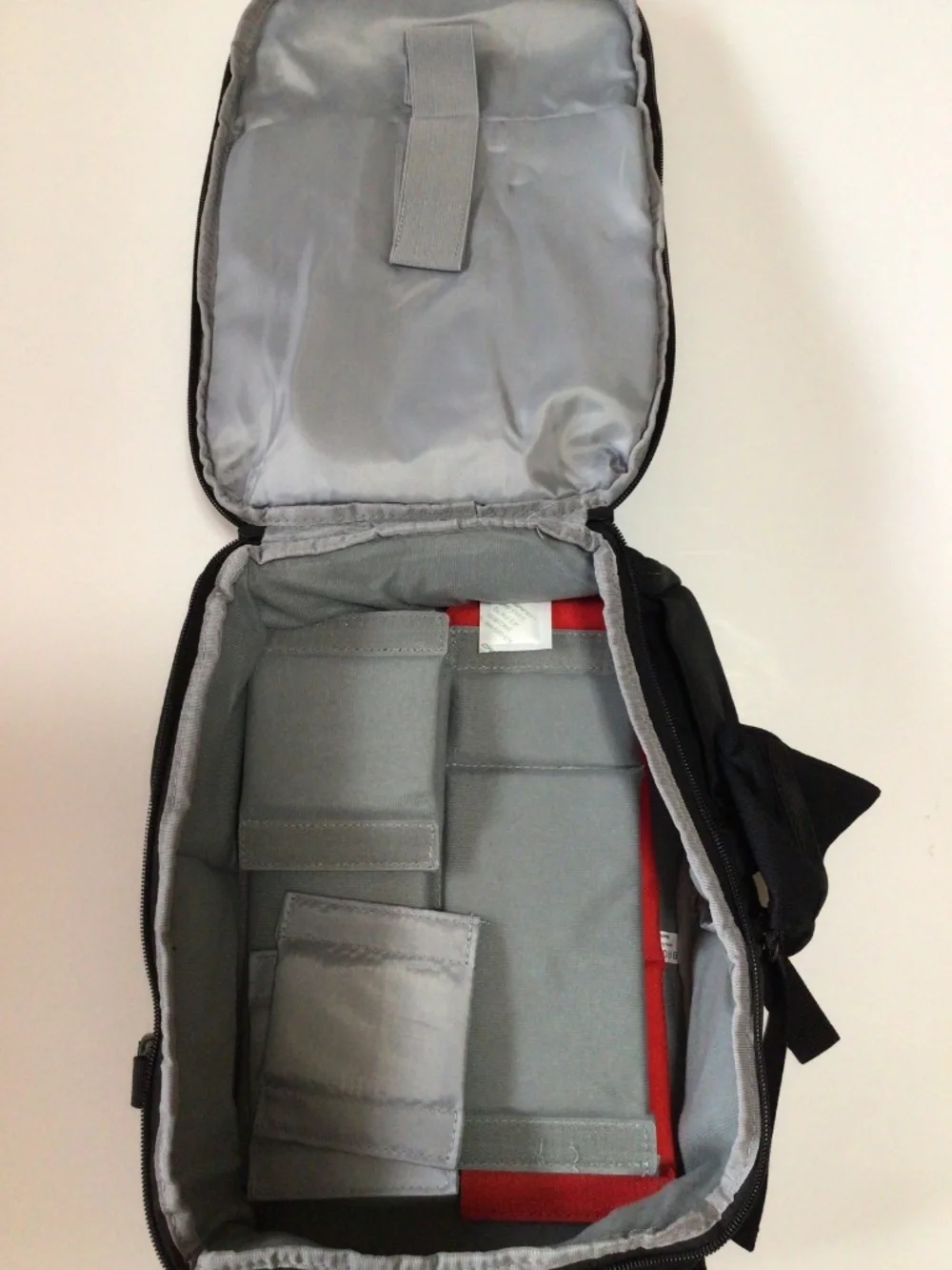 BagSmart Black Camera Backpack with Red Accents